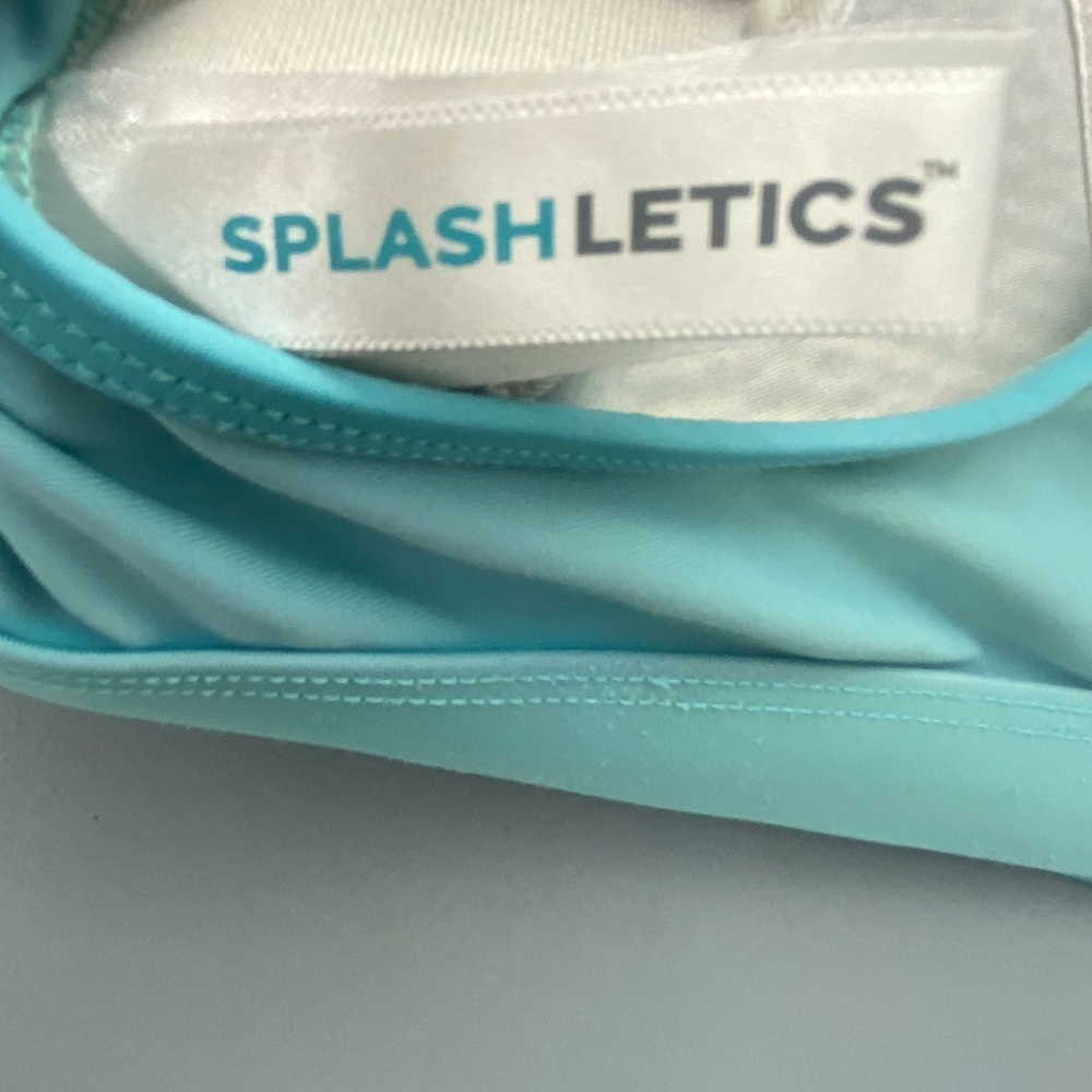 Splashletics turquoise blue racer back swim bikini top wms sz medium - Picture 3 of 11